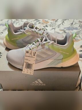 NEW! adidas Response Super Shoes - Light Gray & Lime Green